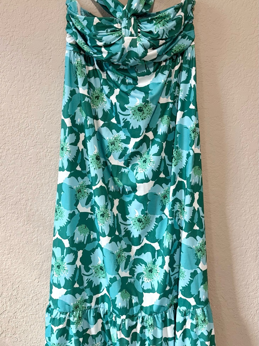 Grace Karin Teal and White Floral Maxi Dress